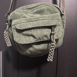Green Corduroy Crossbody Bag